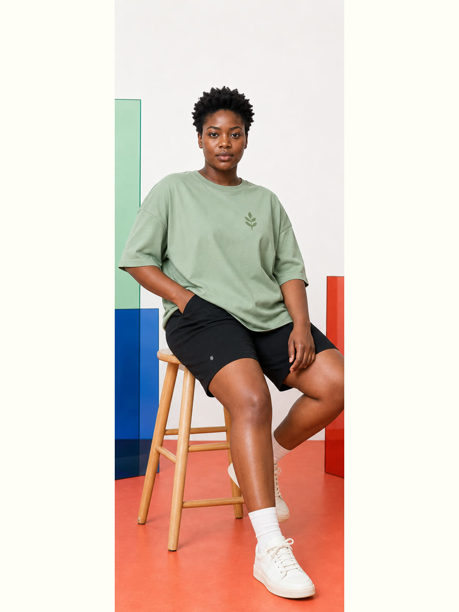 Probation Garden Short Look styled on Vervefolk editorial models.