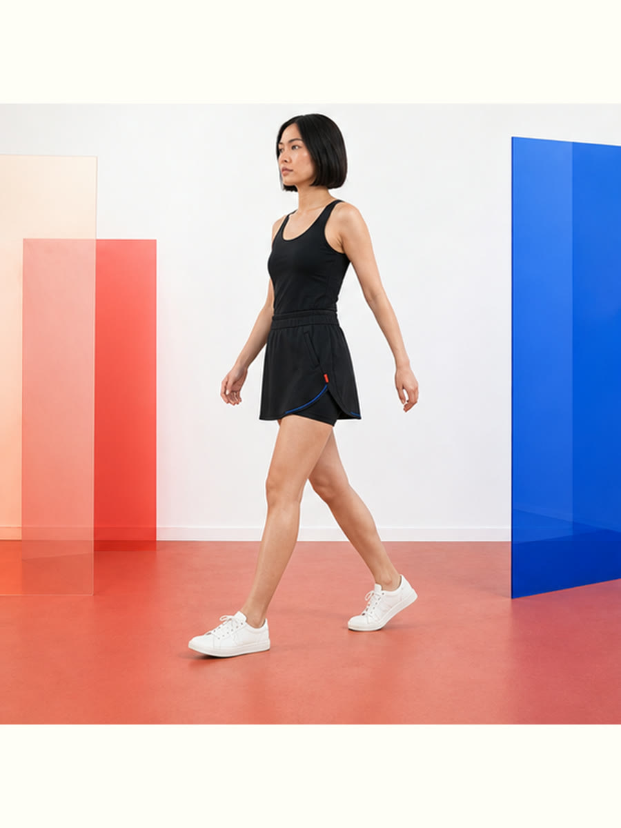 Afterlight Performance Skort full fit and movement view.